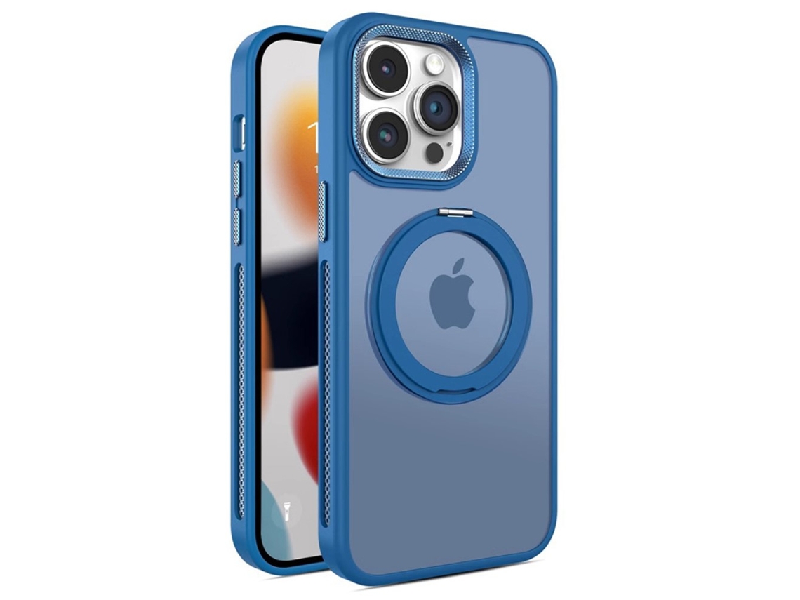 Suporte Casa Magsafe Para Iphone 13 Pro Pele Sintética Azul
