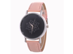 Reloj De Pulsera Analógico De Cuarzo Con Correa Pu Floral Casual Para Mujer Y Hombre (rosa)
