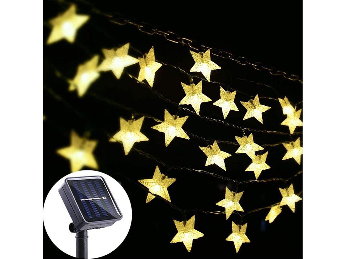 Luzes de Estrela Solar Exterior 5m 20 Luzes Modos Piscante/estável para Jardim Natal