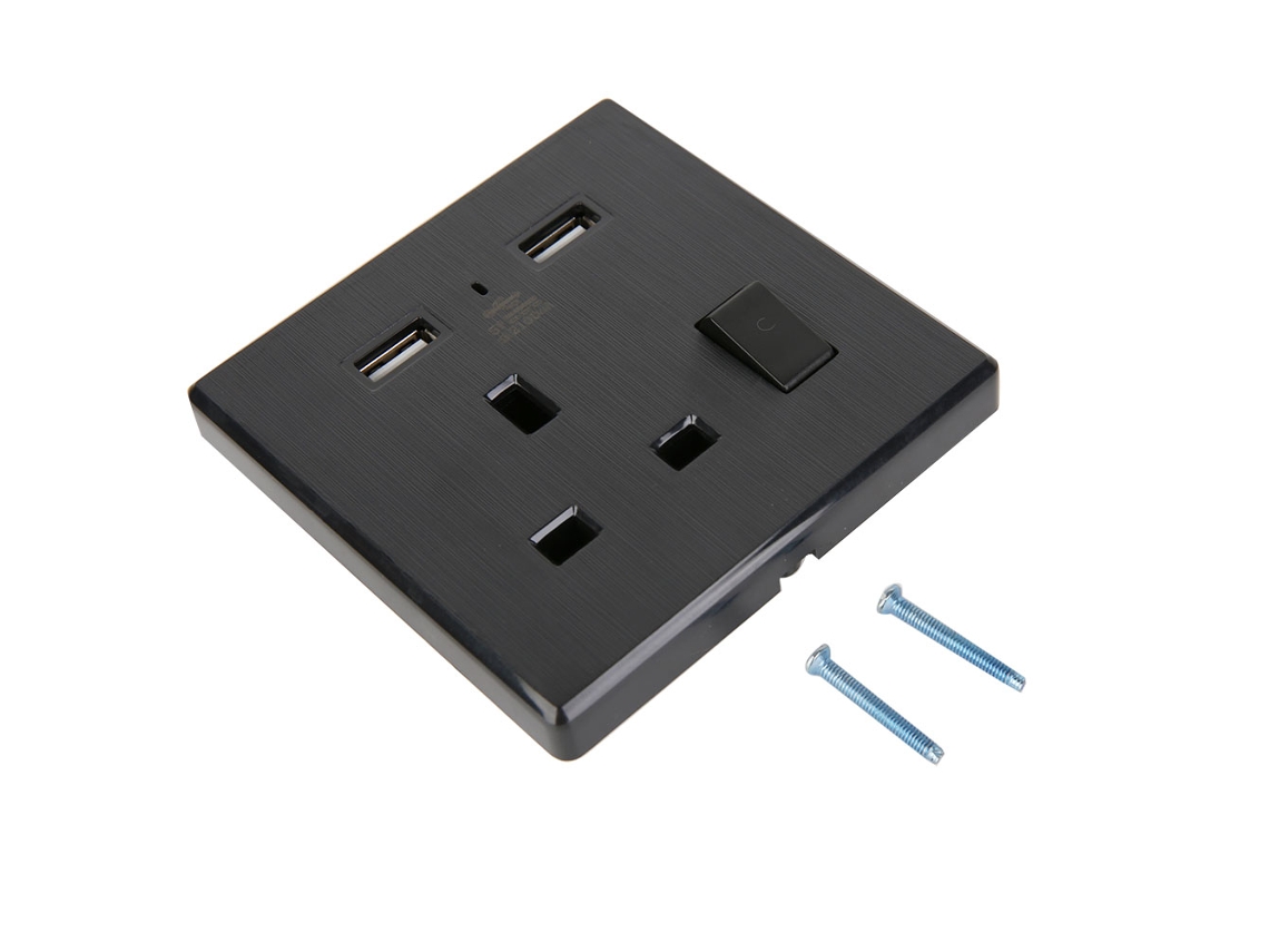 Tomada Usb Única Laxiscreed Com Interruptor, Indicador Led E Alta Corrente De 2100ma Para Uso No Reino Unido
