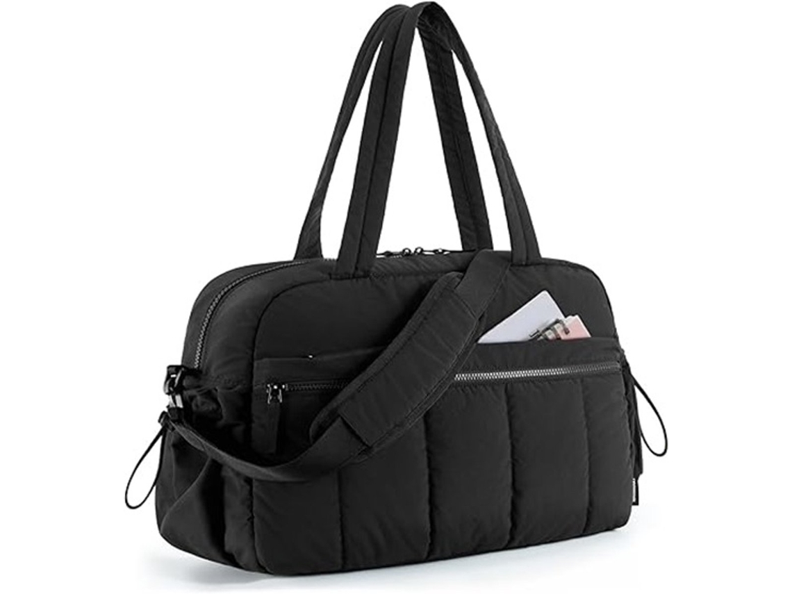 Bolsa de Ginástica AQUAFORGE com Compartimento Impermeável, para Fins de Semana, Treinos, Ioga, Preto