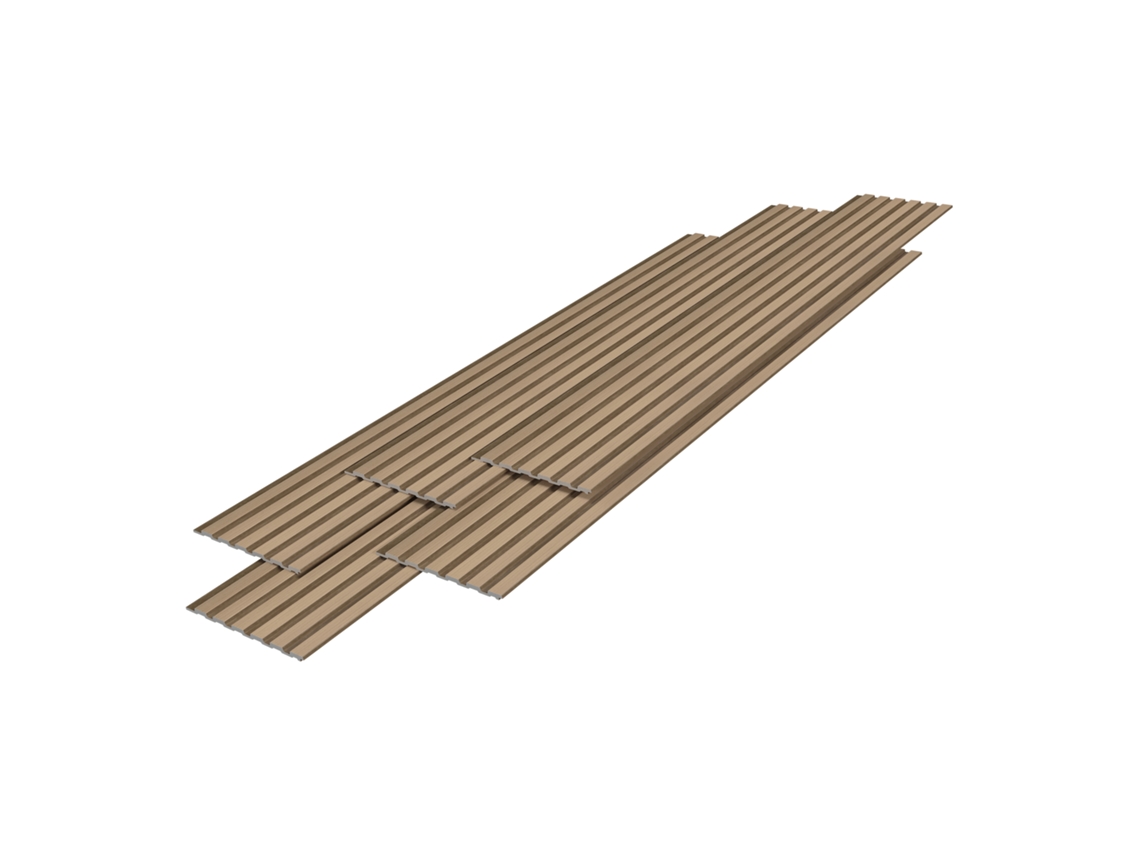 Conjunto de 20X Painéis de Parede 3D Borger 195X30 Cm Efeito Carvalho Claro NEU.HOLZ
