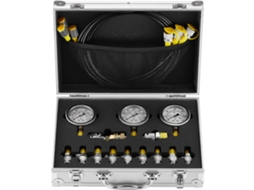 Kit Teste Pressão Hidráulica 3 Manômetros 11 Acessórios 3 Mangueiras