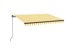 Toldo Retrátil Manual 350x250 Cm Amarelo e Branco MAISON EXCLUSIVE