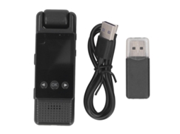 Gravador De Vídeo Corporal Preto 1080p Com Lente Rotativa 180° Tela Lcd 1.3 Polegadas Clip E Detecção De Movimento