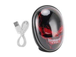 Altavoz portátil Bluetooth 5.0 con luz de Halloween forma de calavera inalámbrico para smartphone y tablet negro