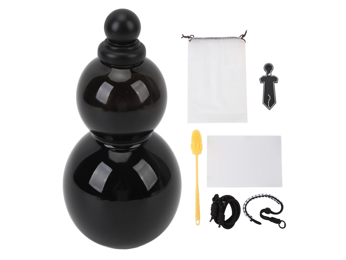 Garrafa de Gourd 800ml Portátil Outdoor Preta Brilhante