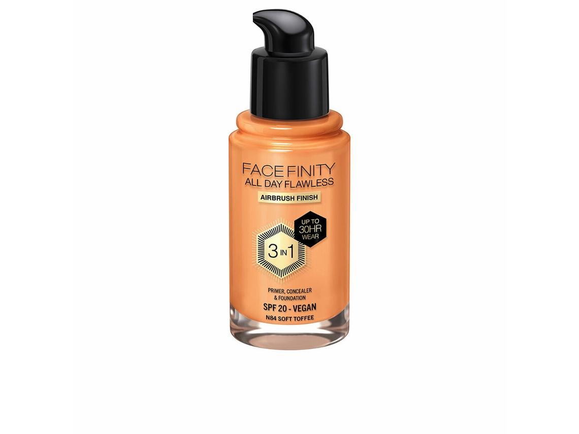Base De Maquiagem - Max Factor - Facefinity 3-em-1 - Longa Duração - N84 Soft Toffee - 30ml