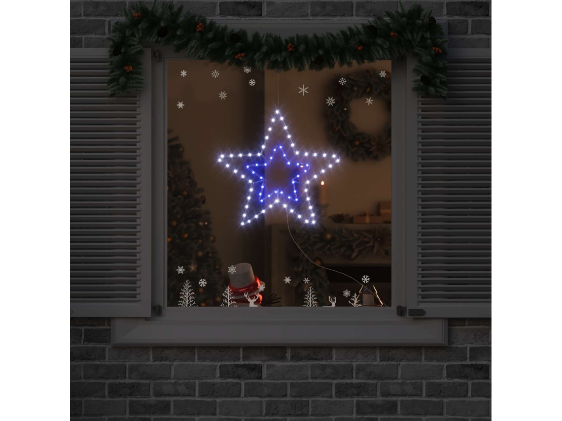 Vidaxl Estrela De Natal 72 Led Branco Frio 51,5 X 50 X 0,65 Cm Ferro
