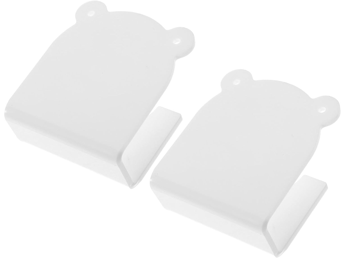 Conjunto de 2 suportes para cortina Varão Chuveiro em acrílico com ranhura curva exclusiva e base longa maior.