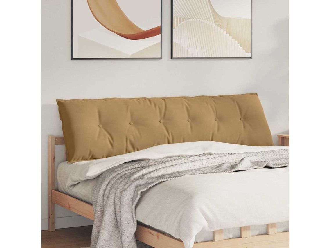 Vidaxl Travesseiro Para Costas Castanho 180 X 50 Cm