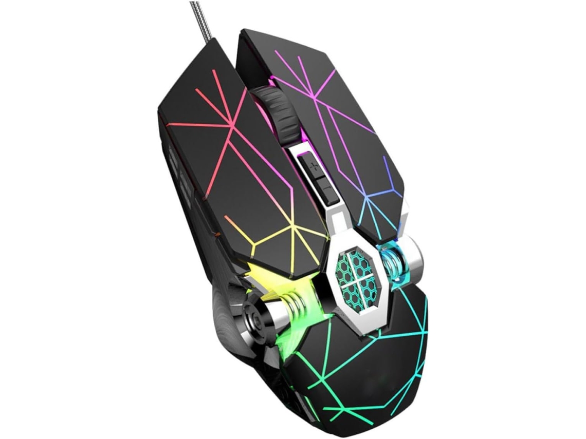 Mouse Gamer Usb Programável Modelo V Preto, Micromovimentos Precisos