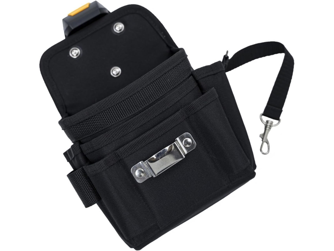 Bolsa para ferramentas com compartimentos espaçosos para reparos domésticos e externos, além de espaço para guardar ferramentas.