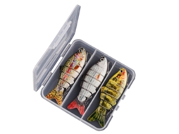 Isca de Pesca para Bass e Trout 6 Segmentos com Gancho Triplo