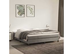 Vidaxl Colchão De Molas Ensacadas Firmeza Média 160x210x20 Cm Veludo Cinza-claro