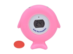 Termômetro eletrônico para banho infantil peixe fofo LCD medidor temperatura bacia piscina rosa S/MARCA