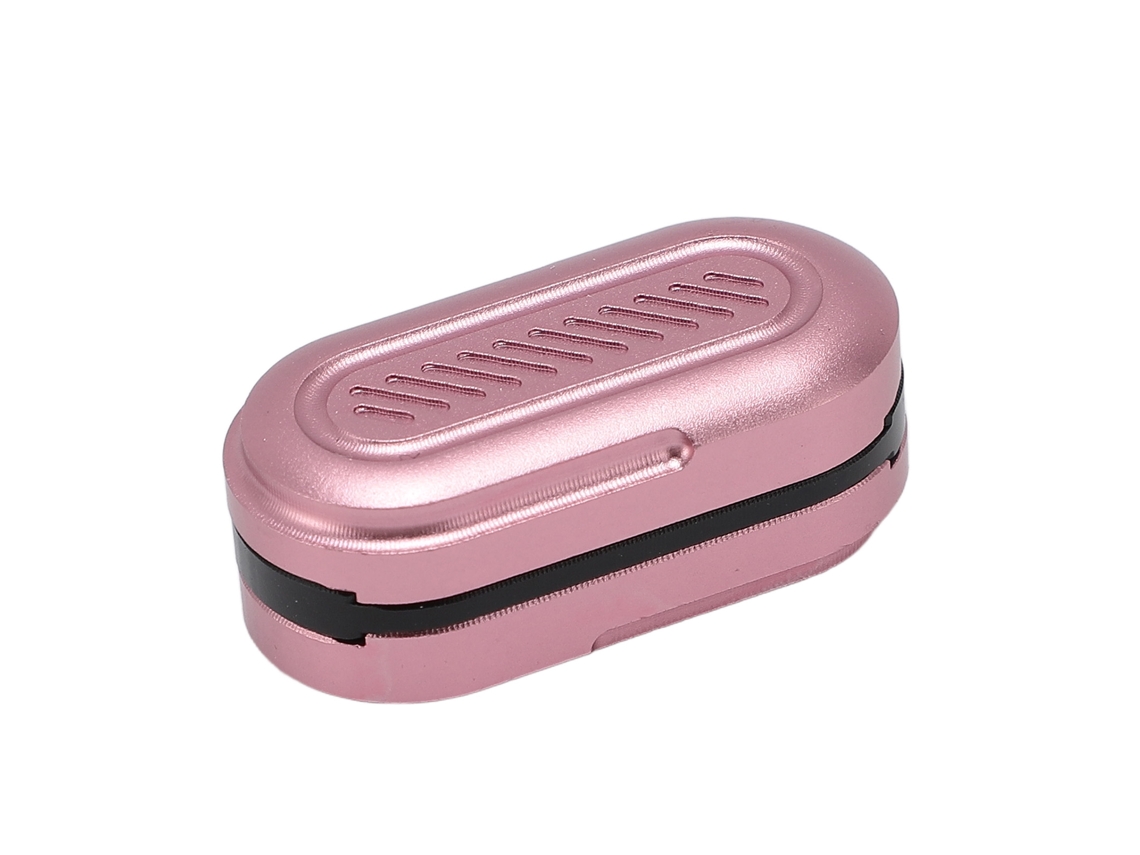 Walshlxq mini Metal Haptic Push Slider Juguete de Deslizamiento de Tarjeta para Dedo Forma de Cápsula 3 Capas Rosa para Viajes Y Oficina