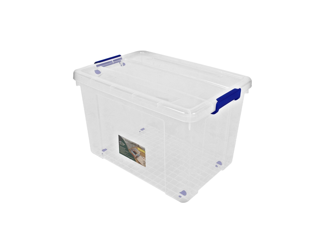 Cajas De Almacenaje Ordenación De Plástico Transparentes Con Tapa Azul | Con Y Sin Ruedas | Ropa, Libro, | Juguestes 105l Pack 6 Uds