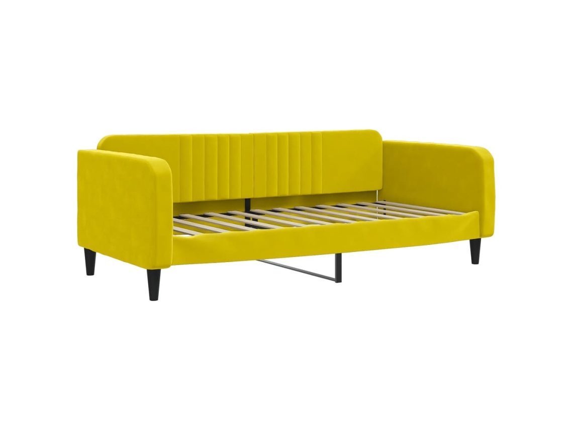 Day Bed, Day Beds Vidaxl Amarelo Veludo (100 X 200 Cm)