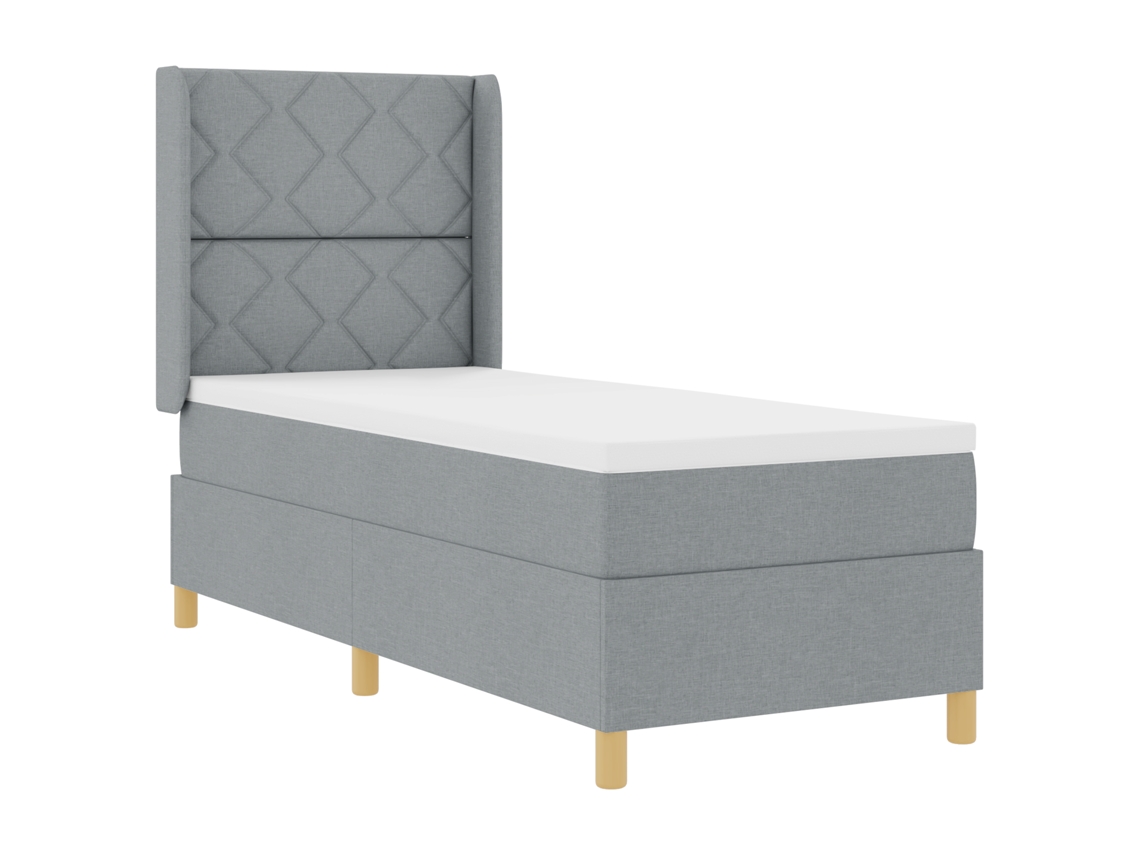 Colchão De Cama Com Molas Pocket E Capa Zíper Vidaxl Cinzento-claro Tecido (80x200 Cm)