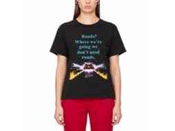 Rockinstone Back To The Future Movie No Roads Black Adult T-shirt Size:s