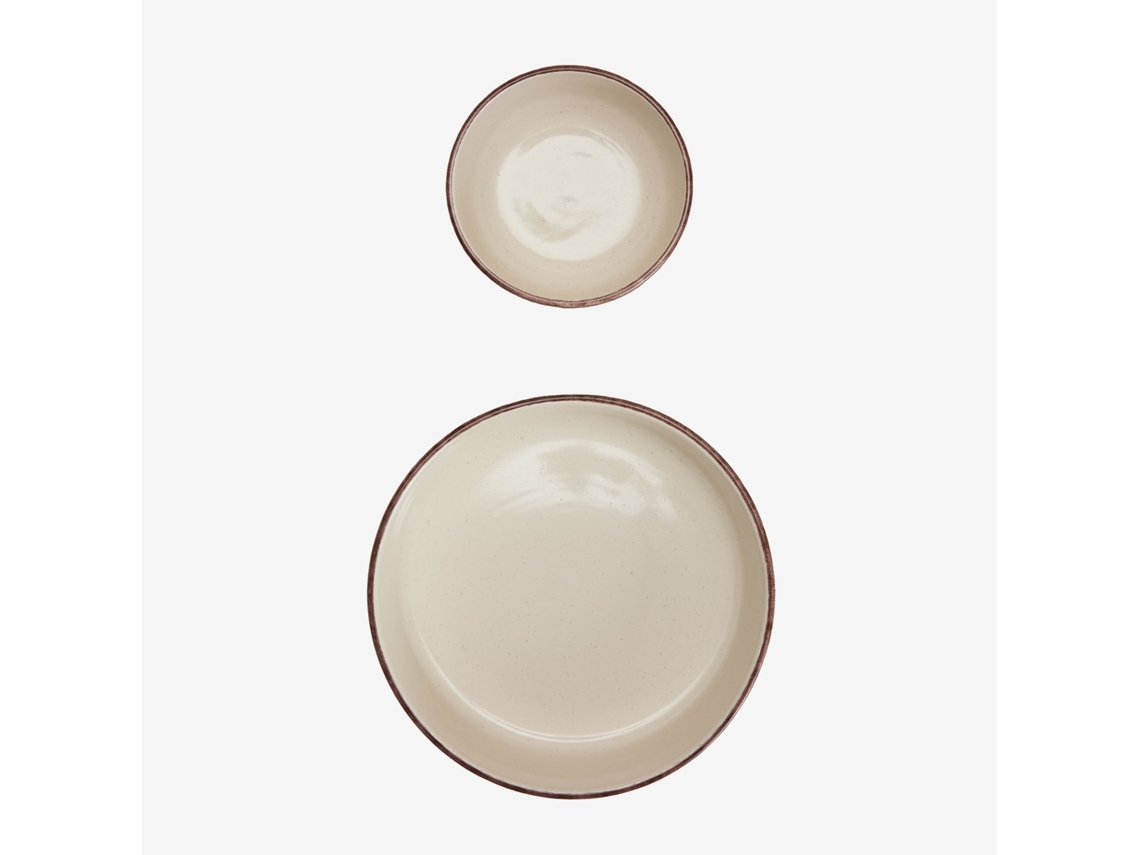 Conjunto de 2 Tigelas em Grés Ronilena Grés Tapioca Bege Castanho SKLUM