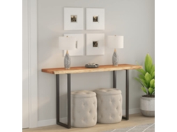 Vidaxl Tampo De Mesa Retangular Borda Viva 140x40x3,8 Cm Acácia Maciça