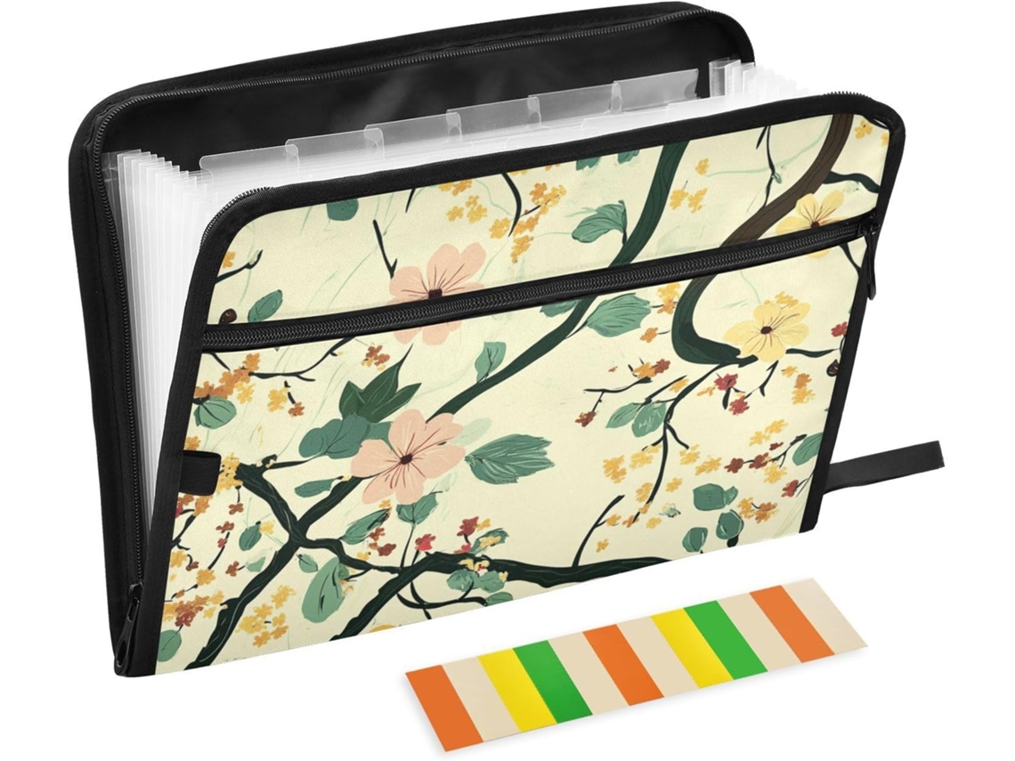 Pasta Organizadora Com 13 Bolsos, Tamanho A4, Com Fecho De Zíper, Ideal Escola, Casa, Escritório E Sala De Aula
