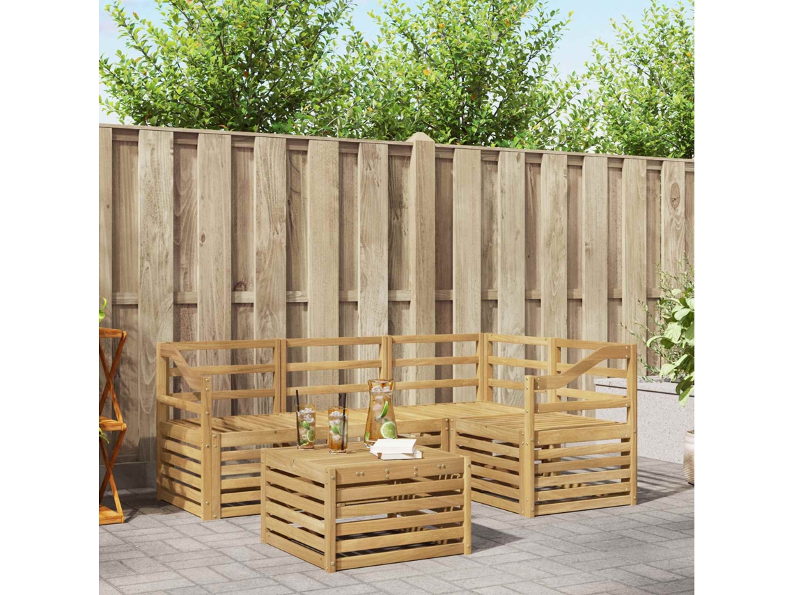 Vidaxl Conjunto De Sofás Para Exterior 5 Unid. Branco