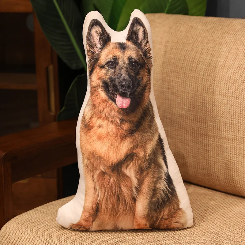 Almofada para Adultos , Almofada de Assento, Almofada de Encosto, Simulação de Gato e Cachorro MDUG (pastor Alemão 50cm)