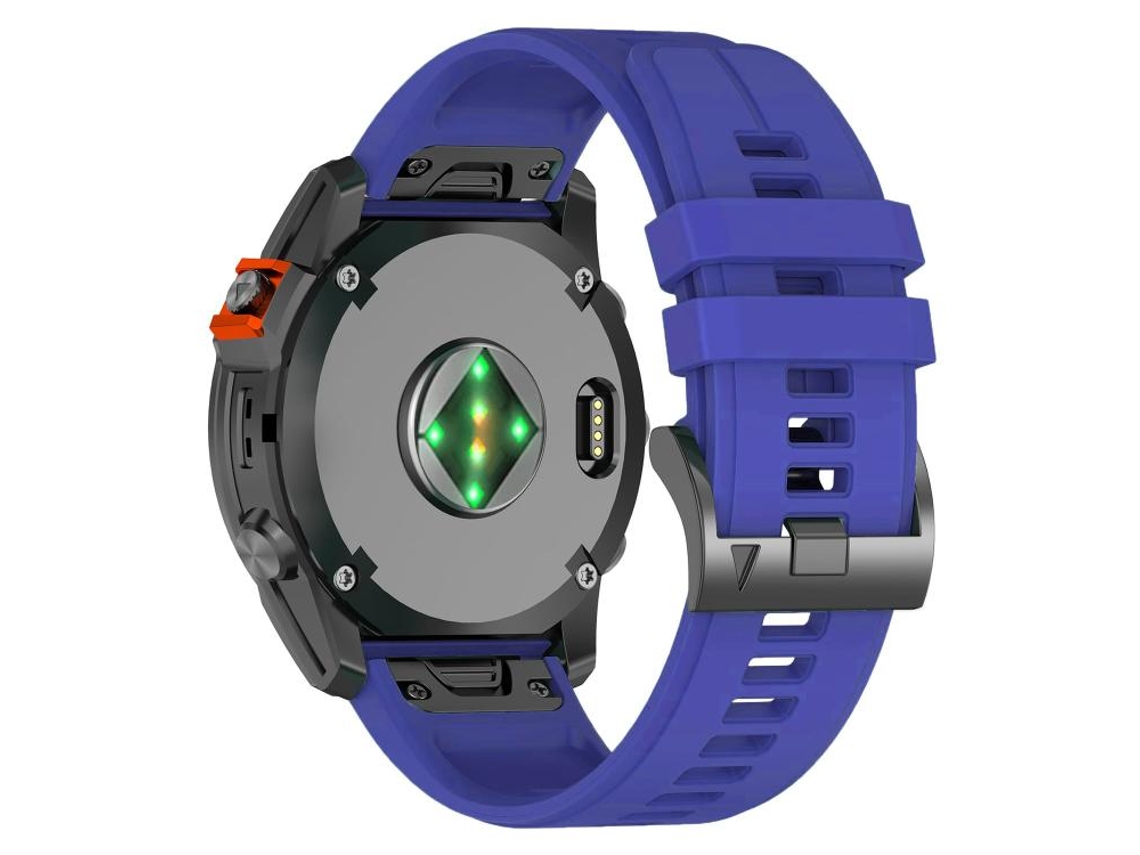 Bracelete para Garmin XIAOMOYU em Silicone liberação rápida com fivela de aço preta azul royal (26mm)