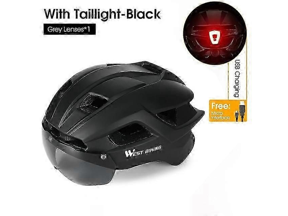 Capacete de Ciclismo com Lanterna e Óculos TAISHENGDA