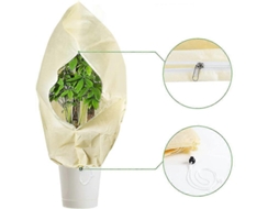 Manta de protección fría para plantas, beige, resistente a escalofríos e insectos, con cuerda de tracción (0.6m ancho, 0.8m alto) | S/MARCA