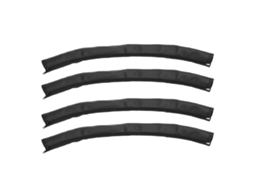 Mali 4pcs Capa de Alça de Carrinho de Bebê Couro Pu Universal Lavável com Zíper Preto
