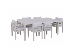 Conjunto de 7 Mesas de Jantar em Alumínio ALEXANDRA HOUSE LIVING (182x105x77cm)