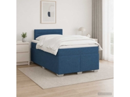 Vidaxl Cama Box Spring Com Colchão Azul 120 X 200 Cm Tecido