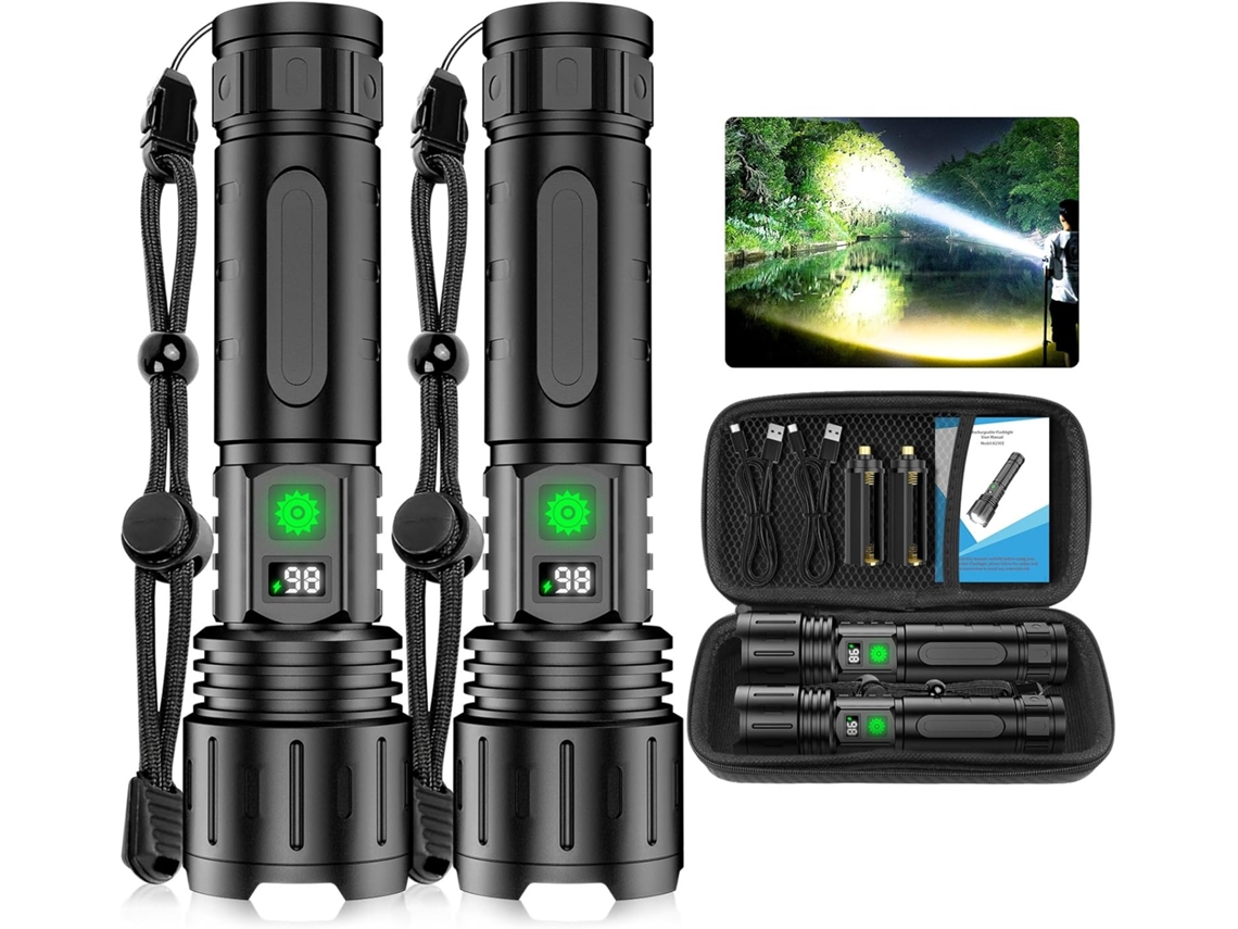 Lanterna Led Ultra Brilhante E Potente Com 5 Modos, Pacote Com 2 Unidades