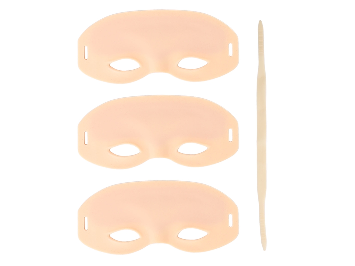 3pcs Cabeça Prática De Tatuagem De Sobrancelha Com Pele De Silicone E Fita Ajustável Para Microblading