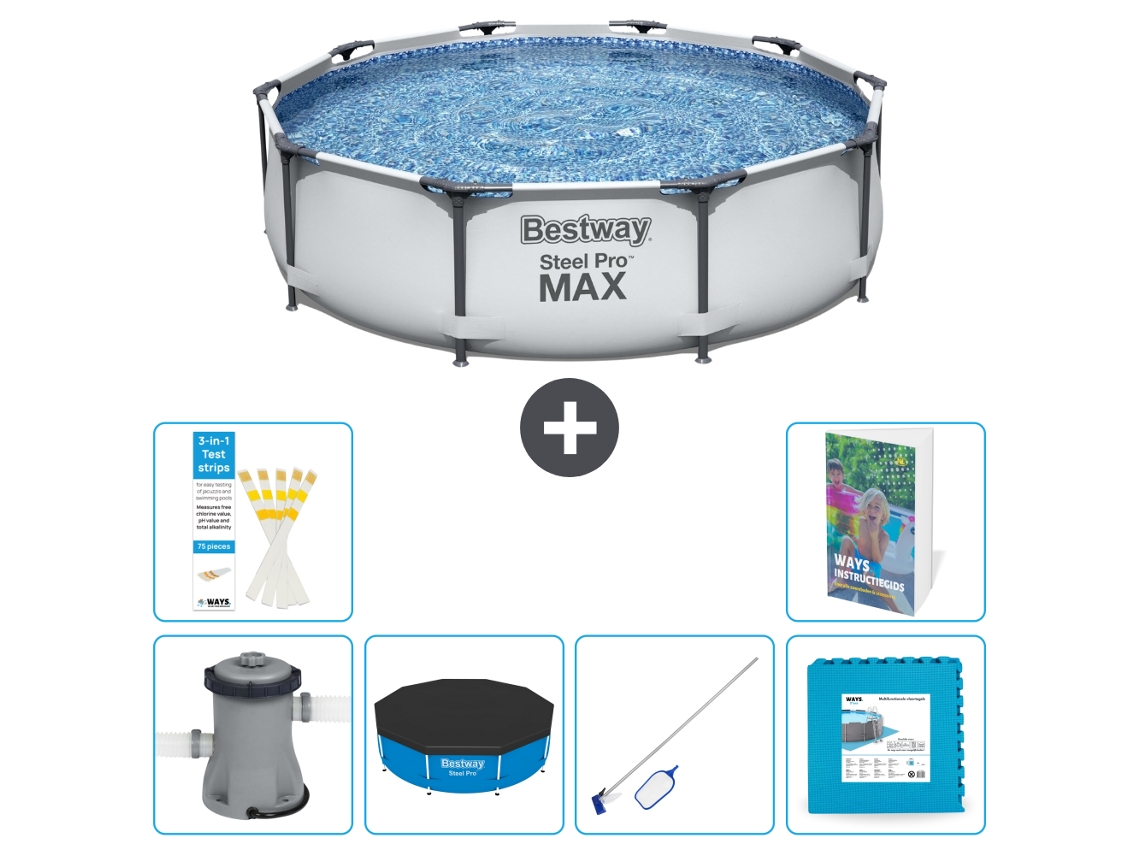 Piscina Bestway Steel Pro Max Redonda 305x76 Cm 5 peças S191 BESTWAY