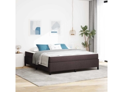Vidaxl Cama Box Marrom Escuro 180 X 200 Cm Tecido