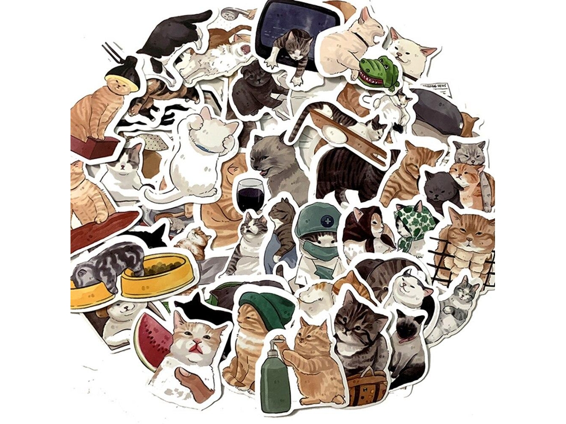 Adesivos Desenhos Animados de Gatos 54 Unidades NORTHIX