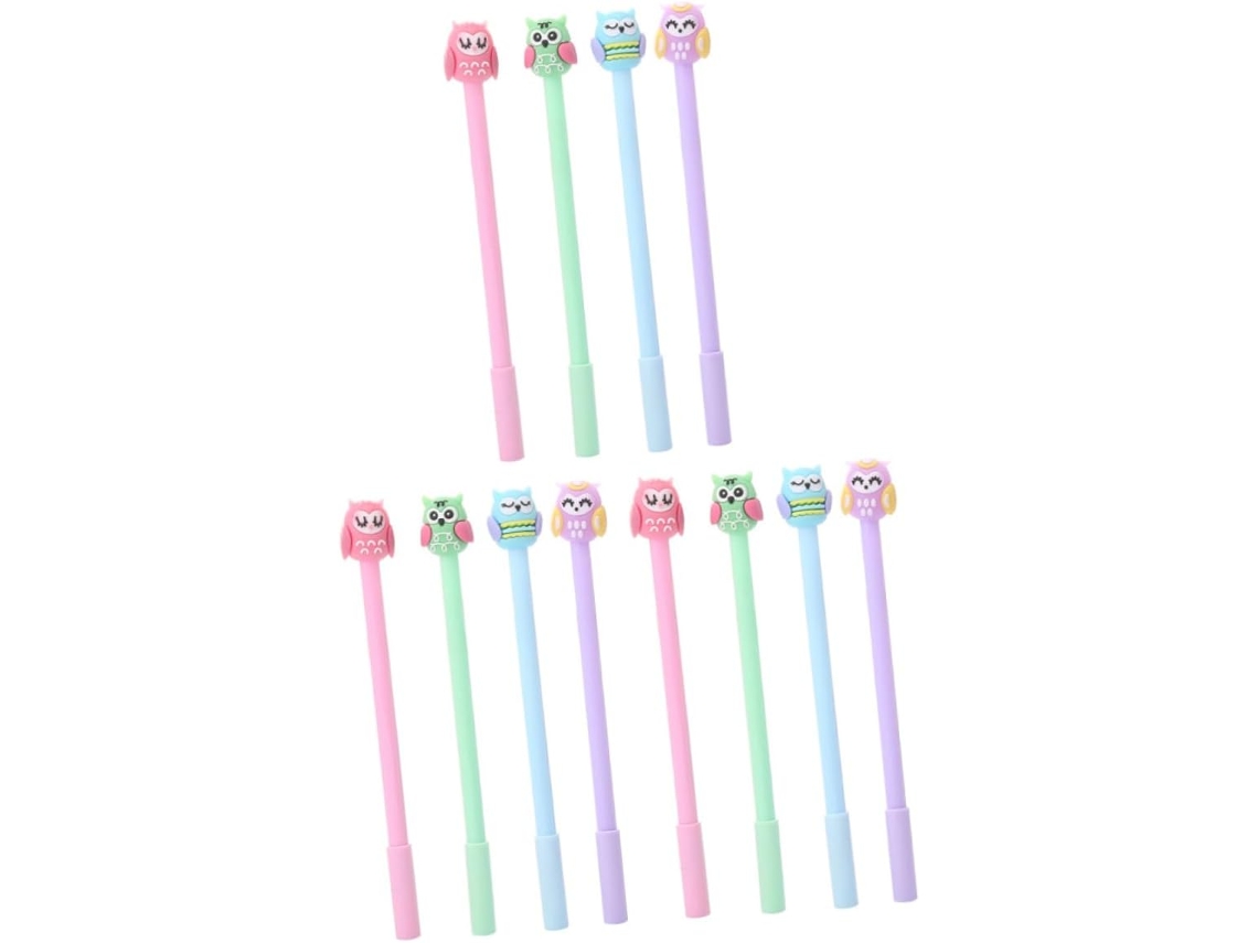 Conjunto De 12 Canetas Gel Gadpiparty Com Desenho Coruja, Em Para