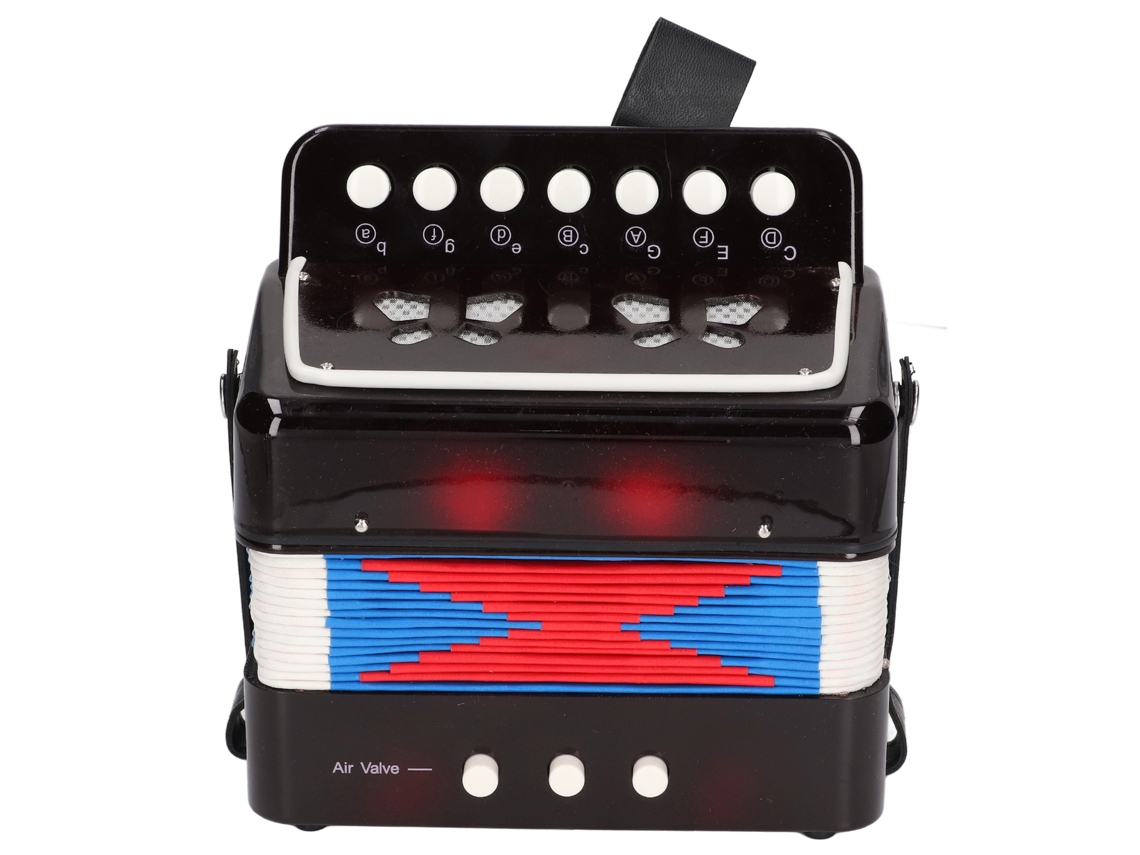 Primerox acordeão Infantil 10 Teclas Brinquedo Musical Educativo Presente para Crianças Preto