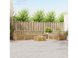 Vidaxl Conjunto De Sofás Para Exterior 7 Unid. Branco E Bege