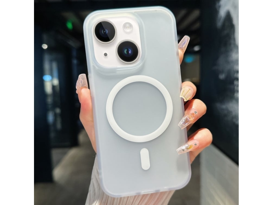 Capa Transparente Híbrida Para Iphone 14 Plus - Tpu E Pc Com Magsafe - Branca