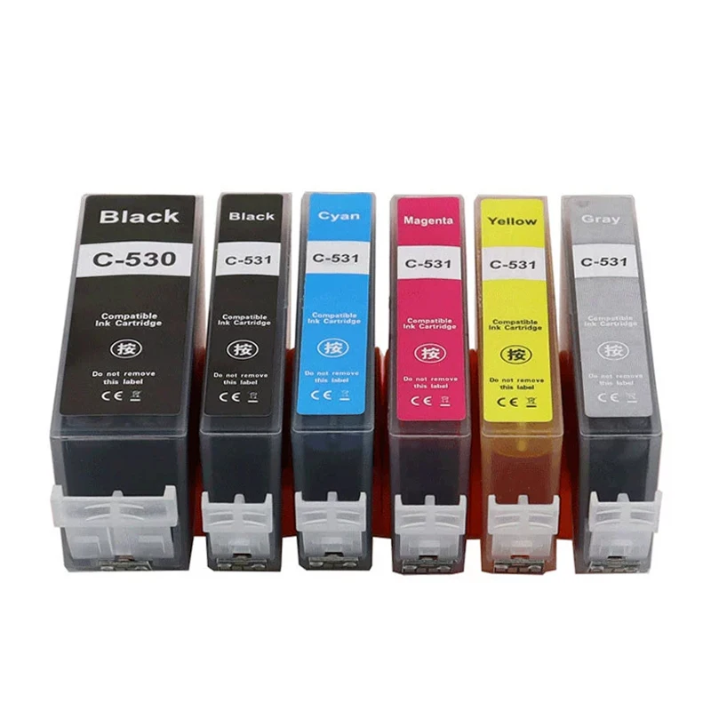 1set pgi 530 Cli 531 Pgi530 Pgi531 530 531 Ink Cartridge For Canon Pixma Ts8750 Ts8751 MDUG (6pc)