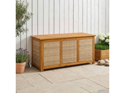 Vidaxl Caixa De Armazenamento Para Jardim 185 L 113 X 50 X 56 Cm Bege