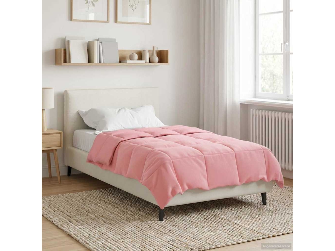 Vidaxl Edredom De Inverno 140 X 200 Cm Inverno Rosa Respirável