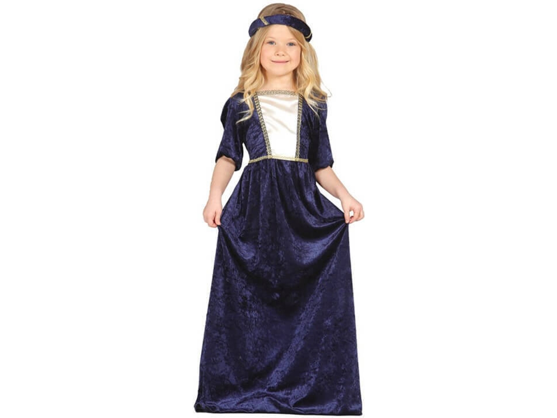 Fato de Menina DISFRAZZES Dama Medieval Azul (Tam: 7 a 9 anos)