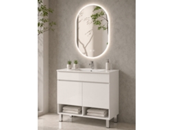 Móvel De Casa De Banho Com Pés Com Lavatório Extraplano Origenbath Nebari Sem Espelho 70x45 Cm Branco